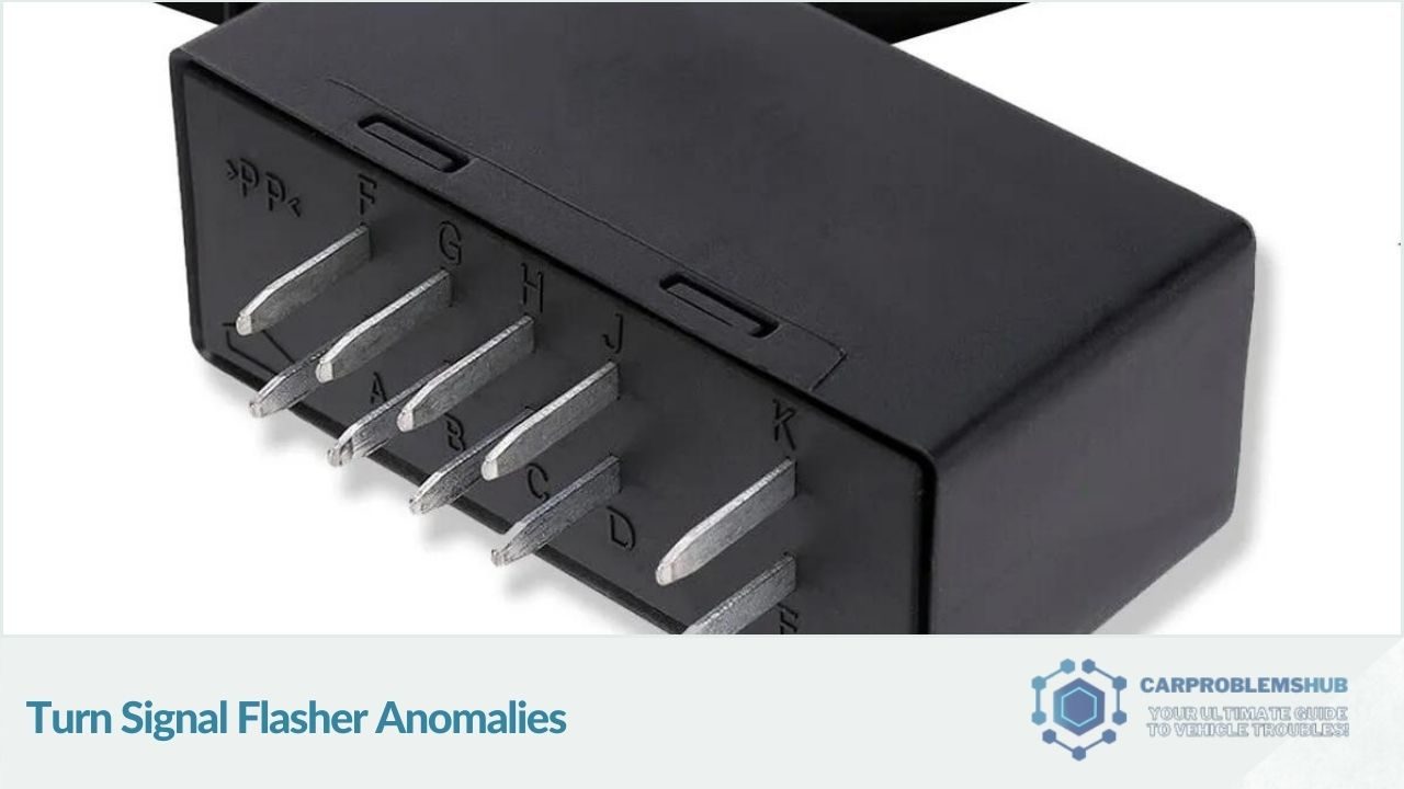 Anomalies in the operation of the turn signal flashers.