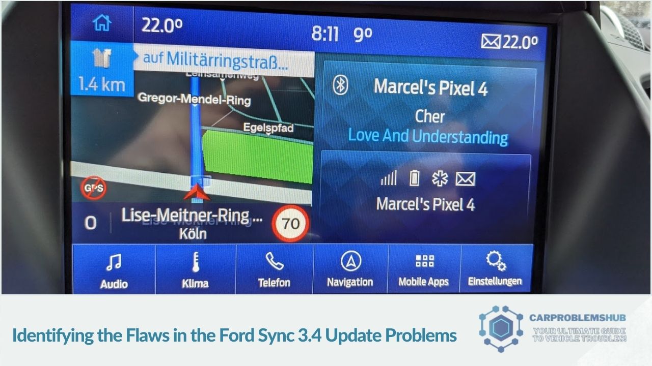 Methods to detect specific problems introduced in the Ford Sync 3.4 update.