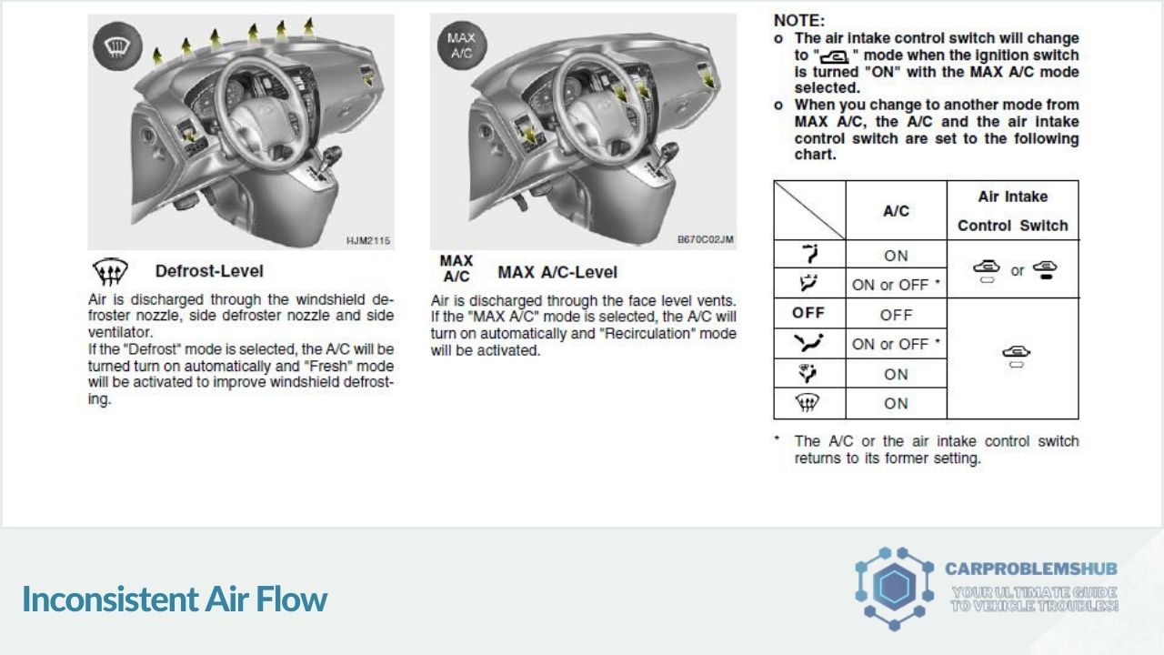 Challenges with irregular or unstable air flow in Hyundai climate systems.