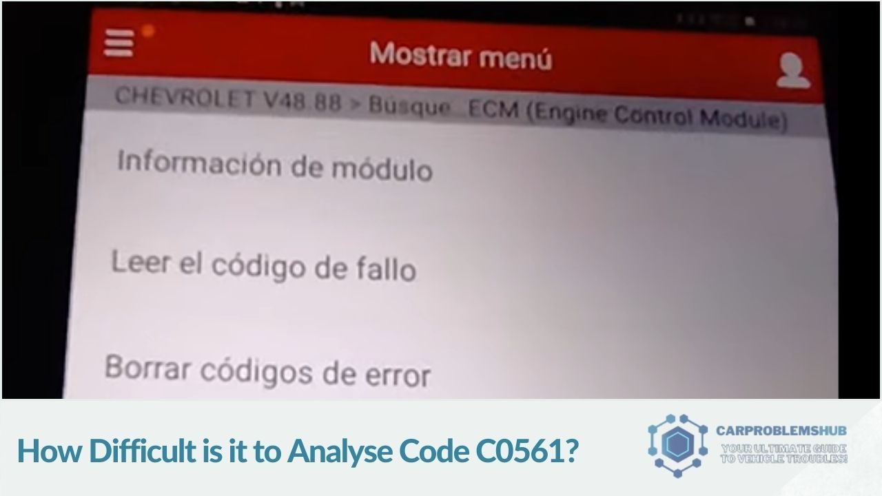 Analyzing a C0561 code requires specialized diagnostic tools and expertise to identify and resolve brake system faults.